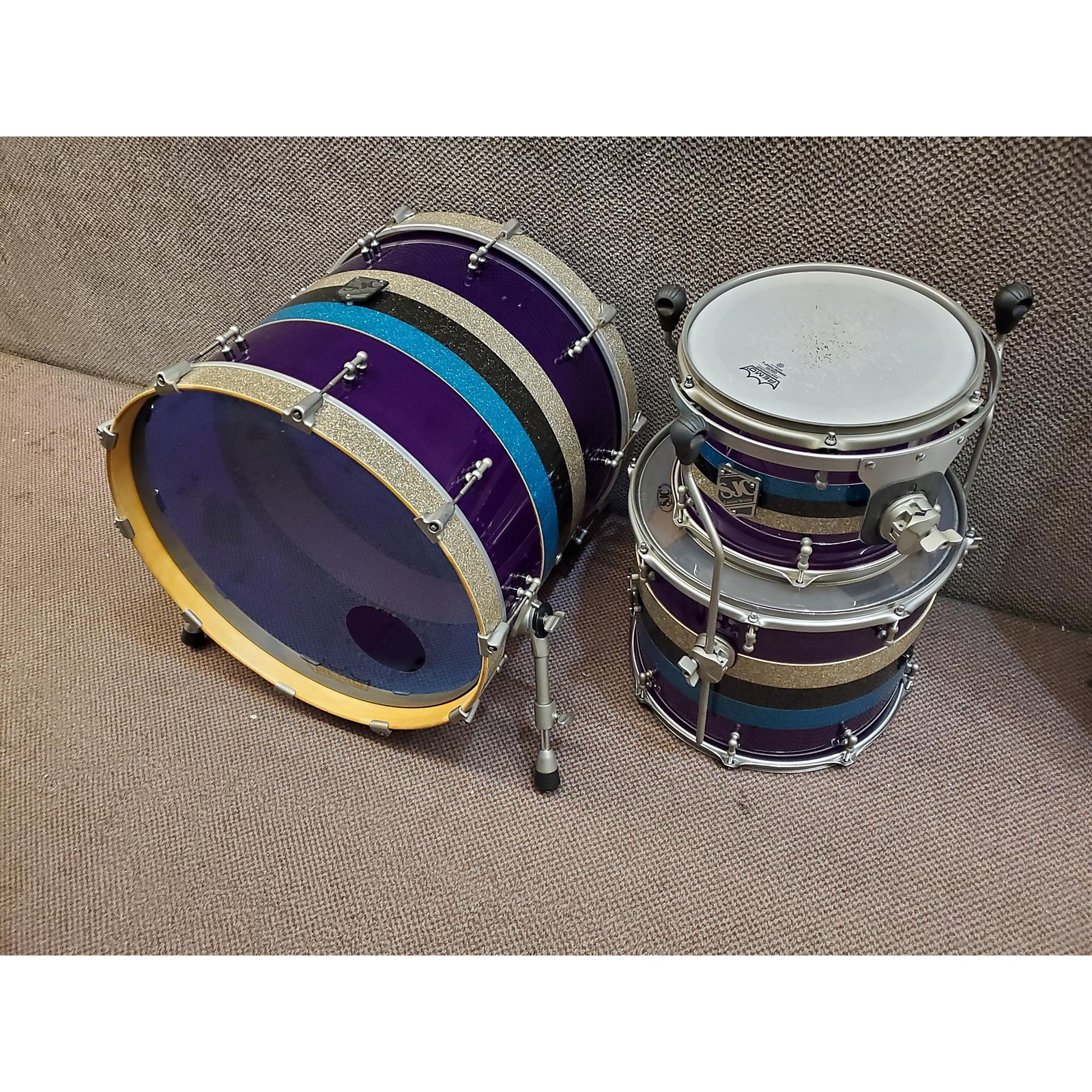 Used SJC Drums Custom Hybrid Drum Kit The Aquabats Custom Sparkle