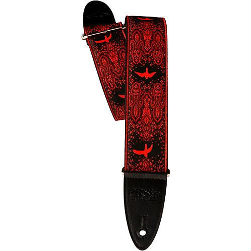 PRS Custom Jacquard Birds Fleur Guitar Strap Red 2 in.