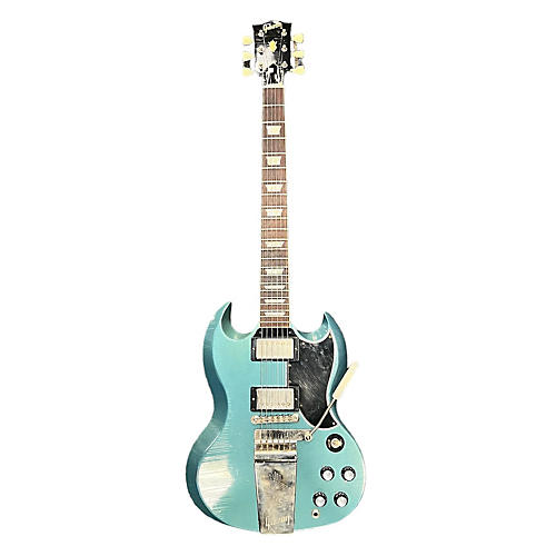 Gibson Custom Murphy Lab 1964 SG Standard Reissue With Maestro Vibrola Light Aged Solid Body Electric Guitar Antique Pelham Blue