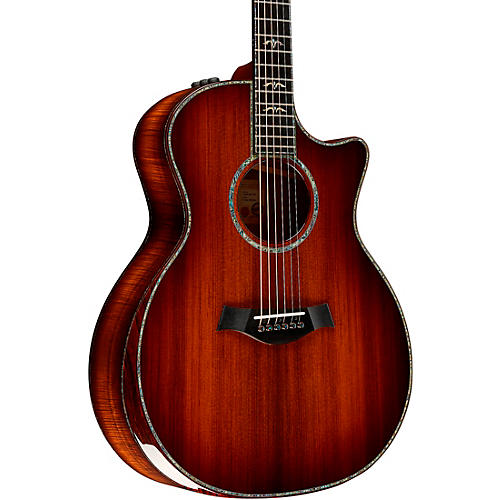 Taylor Custom Redwood-Master Grade Koa Grand Auditorium Acoustic-Electric Guitar Shaded Edge Burst