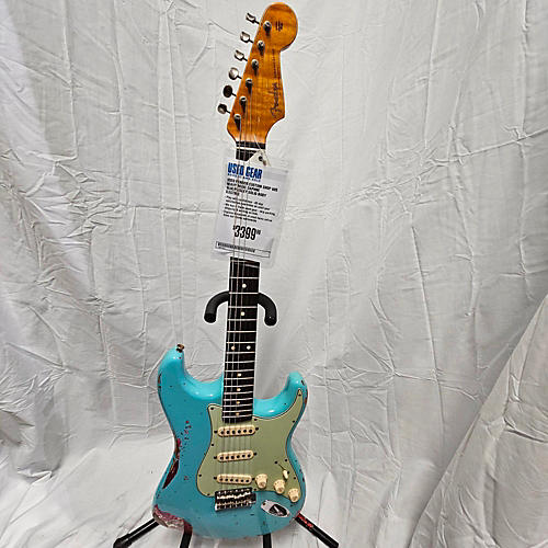 Fender Custom Shop 60s Heavy Relic Solid Body Electric Guitar Daphne Blue/Paisley