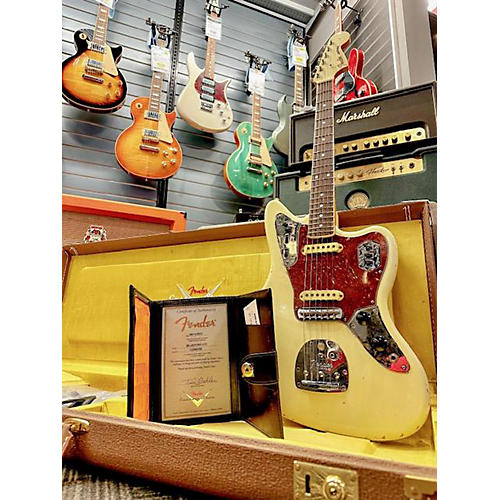 Fender Custom Shop '66 Jaguar Deluxe Closet Classic Solid Body Electric Guitar AGED OLYMPIC WHITE