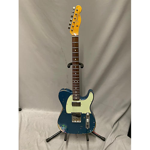 Fender Custom Shop Limited Edition 60s HS Relic Telecaster Solid Body Electric Guitar Lake Placid Blue Over Blue Flower