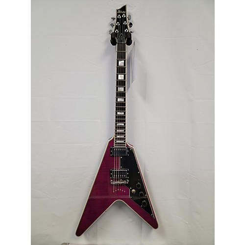 Schecter Guitar Research Custom V1 Solid Body Electric Guitar Trans Purple