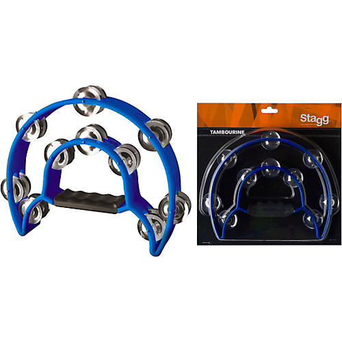 Stagg Cutaway Tambourine With 20 Jingles Blue