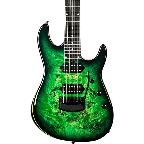 Ernie Ball Music Man Cutlass HH Trem 7 String Jason Richardson Burl Top Electric Guitar Kokiri Forest