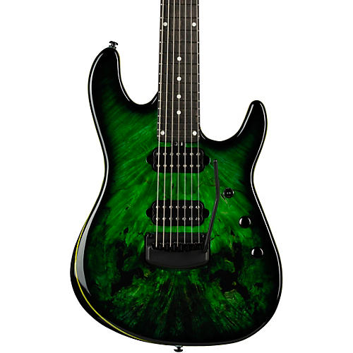 Ernie Ball Music Man Cutlass HH Trem 7 String Jason Richardson Burl Top Electric Guitar Kokiri Forest