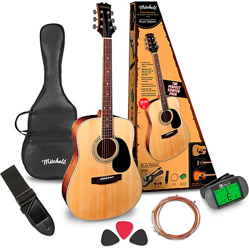 Mitchell D120PK Acoustic Guitar Value Package Condition 1 - Mint Natural