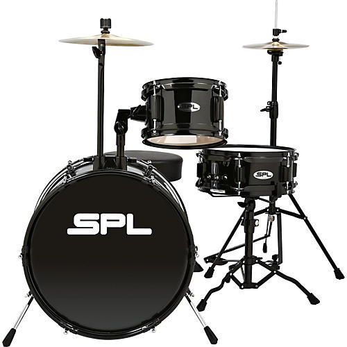 Sound Percussion Labs D1316 Lil Kicker 3-Piece Drum Kit With Throne Black