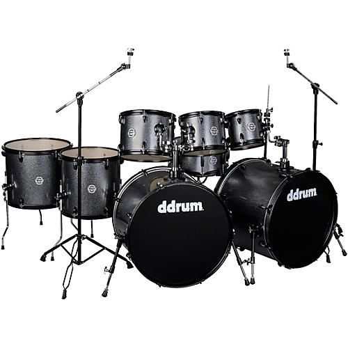 ddrum D2 8-Piece Double Bass Complete Kit With Black Hardware Dark Silver Sparkle