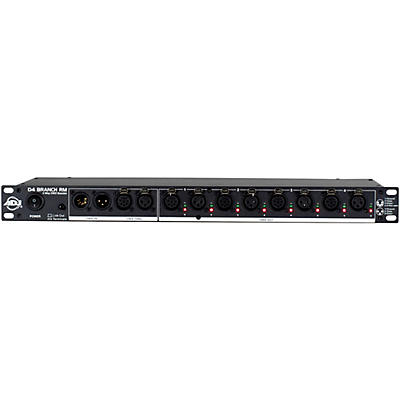 American DJ D4 Branch RM Single Rack Space, 4-way Distributor/Booster with 3-pin and 5-pin XLR Input and Output Jacks