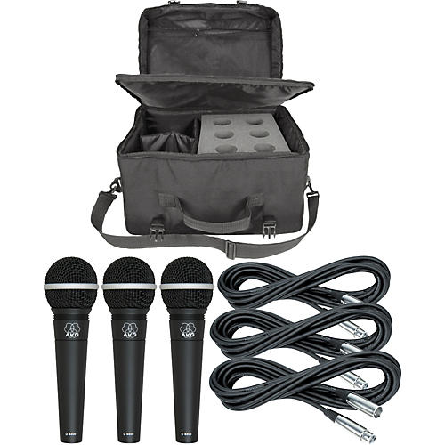 D4400 Mic Three Pack With Cables & Mic Bag