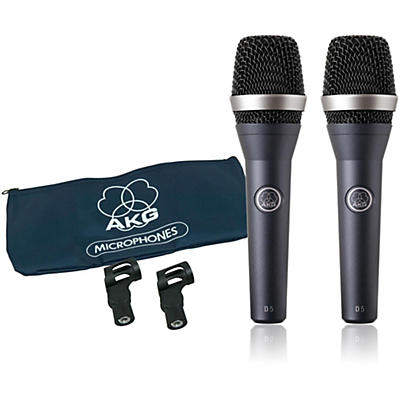 AKG D5 Supercardioid Handheld Dynamic Microphone (2-Pack)