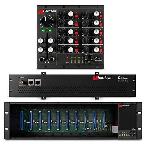 Harrison D510r 10-Slot 500 Series Rack System with Dante Interface Card & Analog Mixer Module