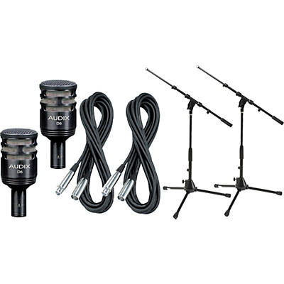 Audix D6 Sub Impulse Kick Drum Mic With Cable & Stand 2-Pack