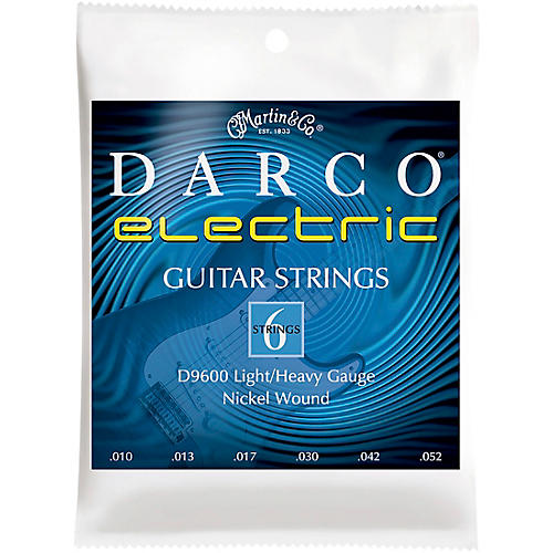 D9600 Light/Heavy Guage Nickel Wound 6 Set Electric Guitar Strings