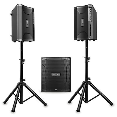 Simmons DA2110 Drum Amp and DA12S Subwoofer Bundle With Speaker Stands & Cables