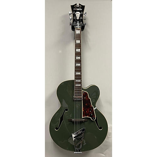 D'Angelico DAPEXL1AGCT Hollow Body Electric Guitar Army Green