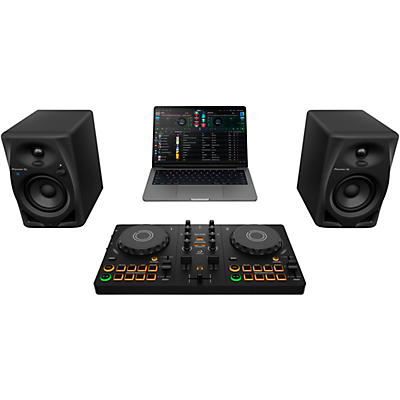 AlphaTheta DDJ-FLX2 Entry Level DJ Controller with DM-40D Studio Monitors
