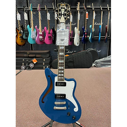 D'Angelico DELUXE BEDFORD SS/P90 Hollow Body Electric Guitar Blue