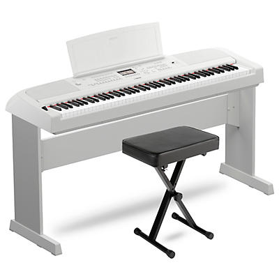 Yamaha DGX-670 88-Key Portable Grand Piano With Matching Stand & Bench - White
