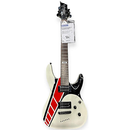 DBZ Guitars DIAMOND RX Solid Body Electric Guitar WHITE WITH RED/BLACK