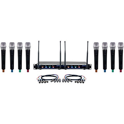 VocoPro DIGITAL-ACAPELLA-8 8-Channel UHF Wireless Handheld Microphone System, 900-927.2mHz