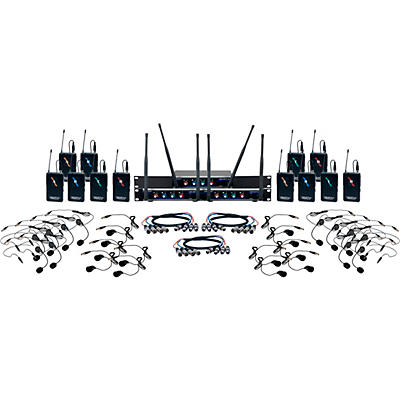 VocoPro DIGITAL-PLAY-12 12-Channel UHF Wireless Headset/Lapel Microphone System, 900-927.2mHz