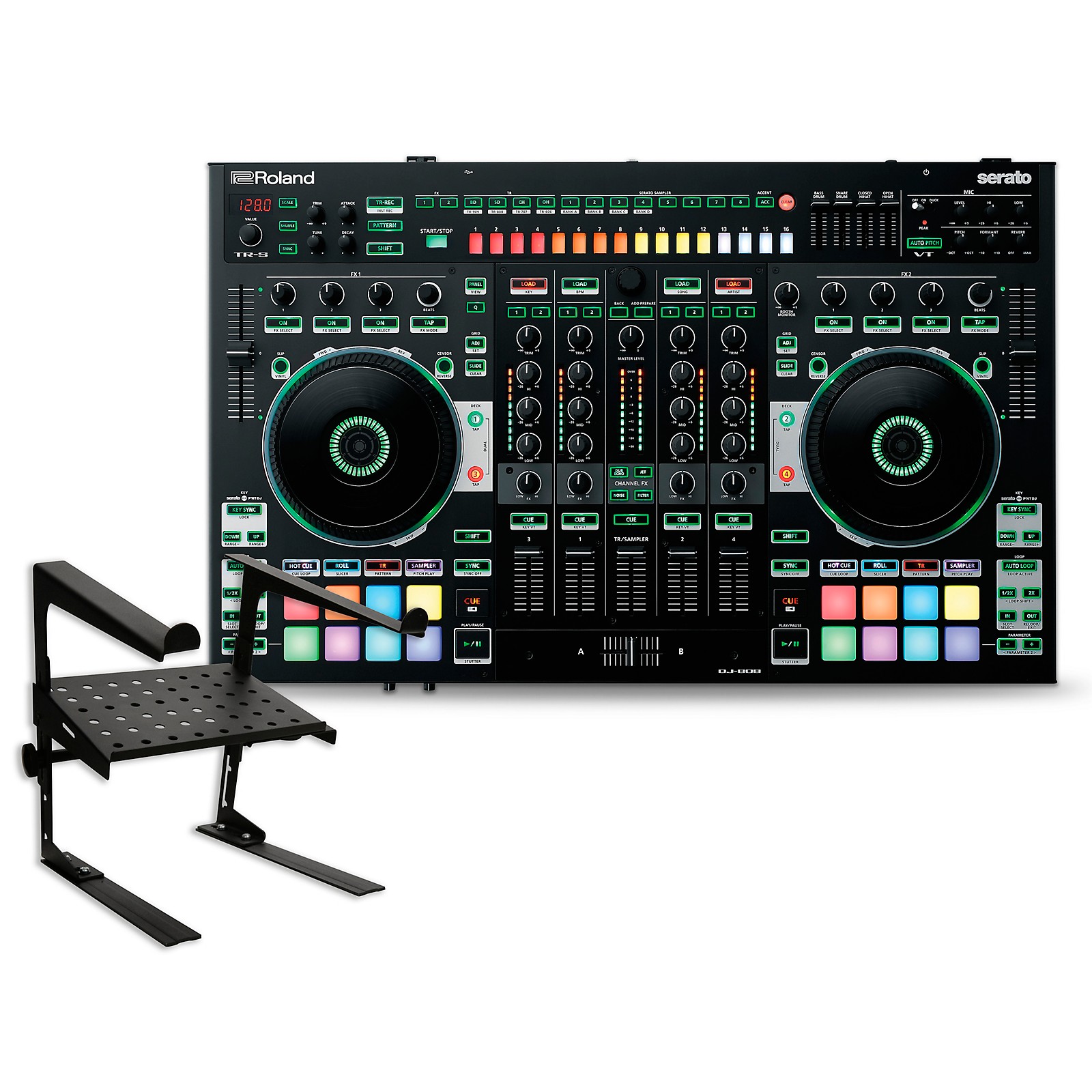 Roland DJ808 DJ Controller with Laptop Stand Musician's Friend