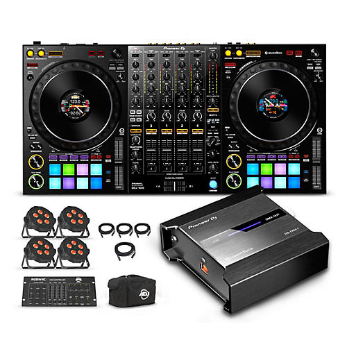 DJ Package with DDJ-1000 Controller, RB-DMX1 Lighting Controller and ADJ LED Lights