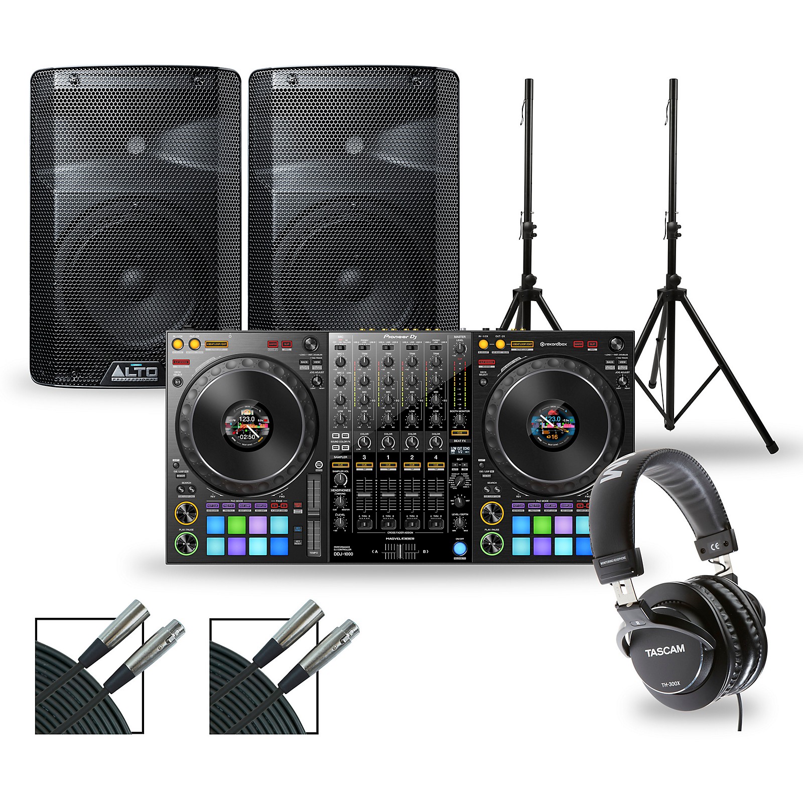 Pioneer DJ Package with DDJ1000 Controller and Alto TX2 Series