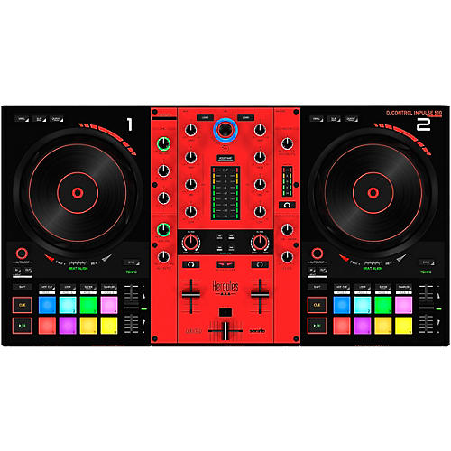 Hercules DJ DJControl Inpulse 500 Limited-Edition 2-Channel DJ Controller With Carry Case Red