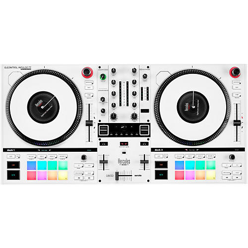 Hercules DJ DJControl Inpulse T7 2-Channel Motorized DJ Controller in Limited-Edition White White