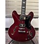 Used Donner DJP1000 Hollow Body Electric Guitar Maroon