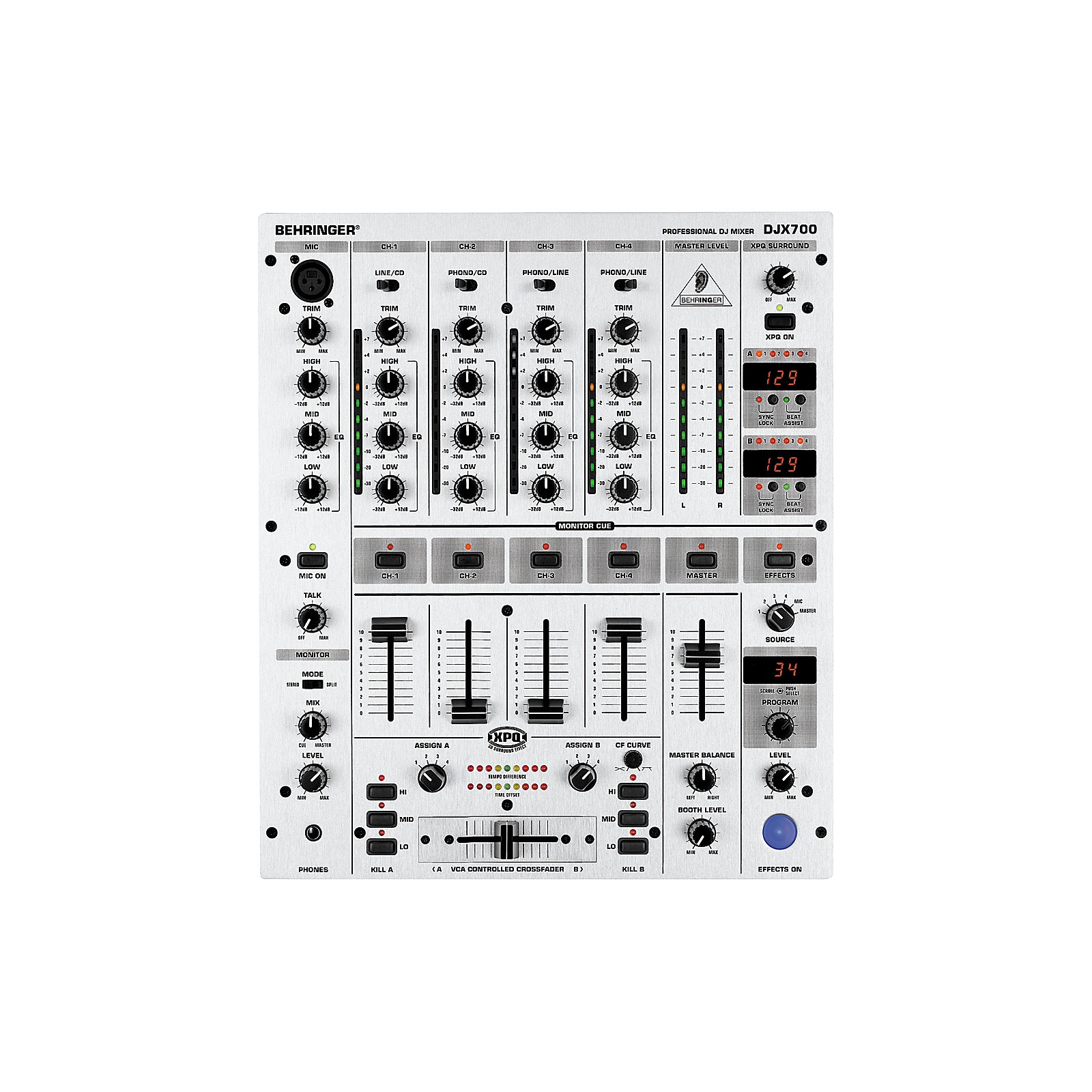 Behringer DJX700 5Channel Pro DJ Mixer with Digital Effects and BPM
