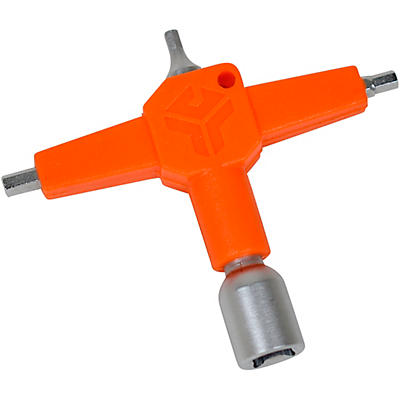 GROOVETECH TOOLS, INC. DK Multi 4-in-1 Drum Key Multi-Tool Orange/Sanded Nickel