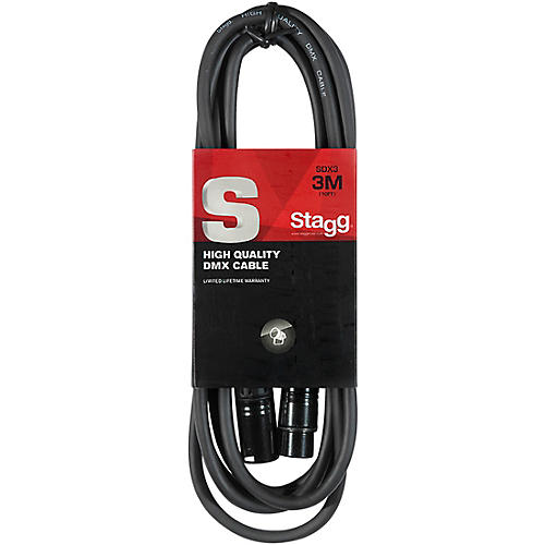 Stagg DMX cable, XLR/XLR (m/f) 10 ft. Black