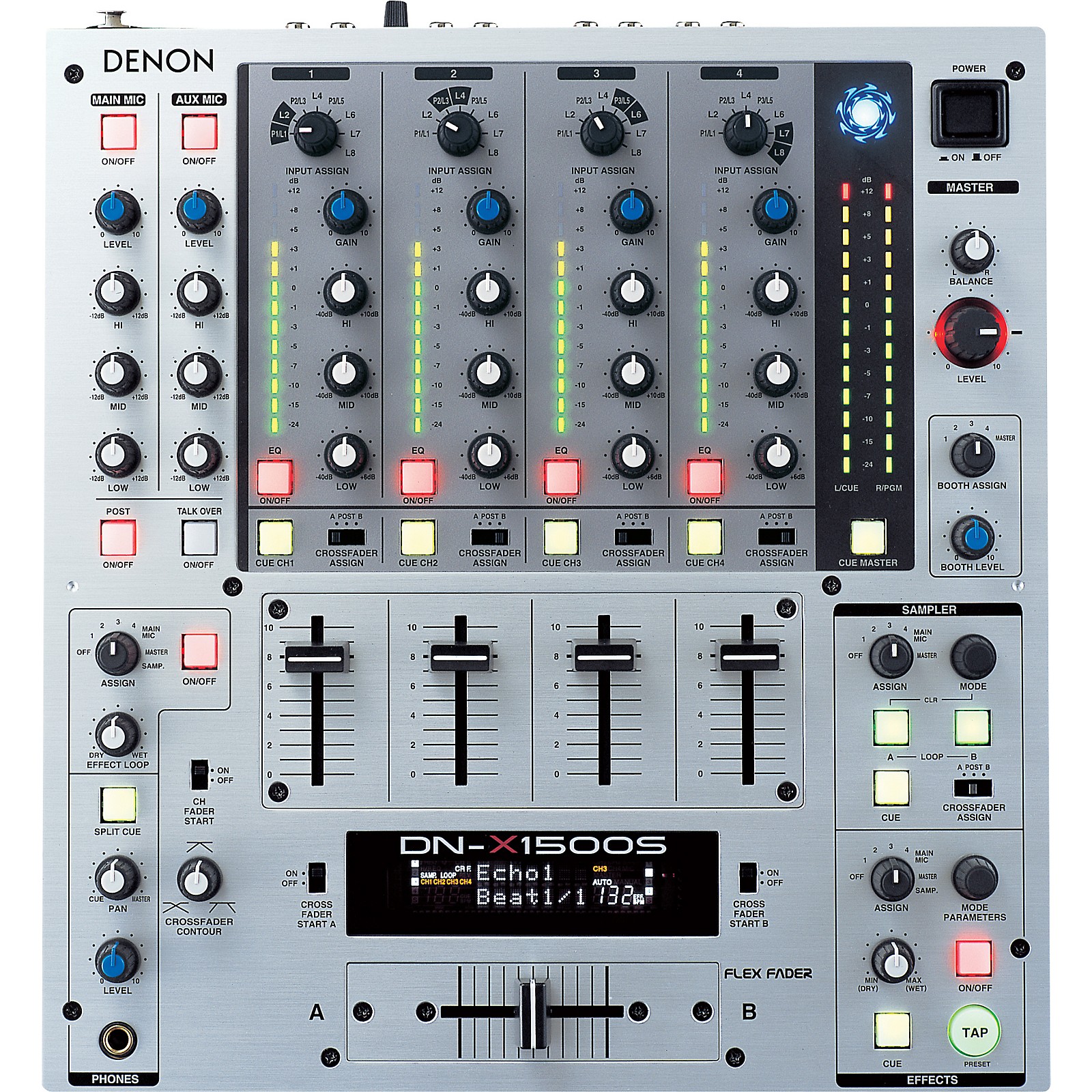 Denon DN-X1500S 4-Channel DJ Mixer | Musician's Friend