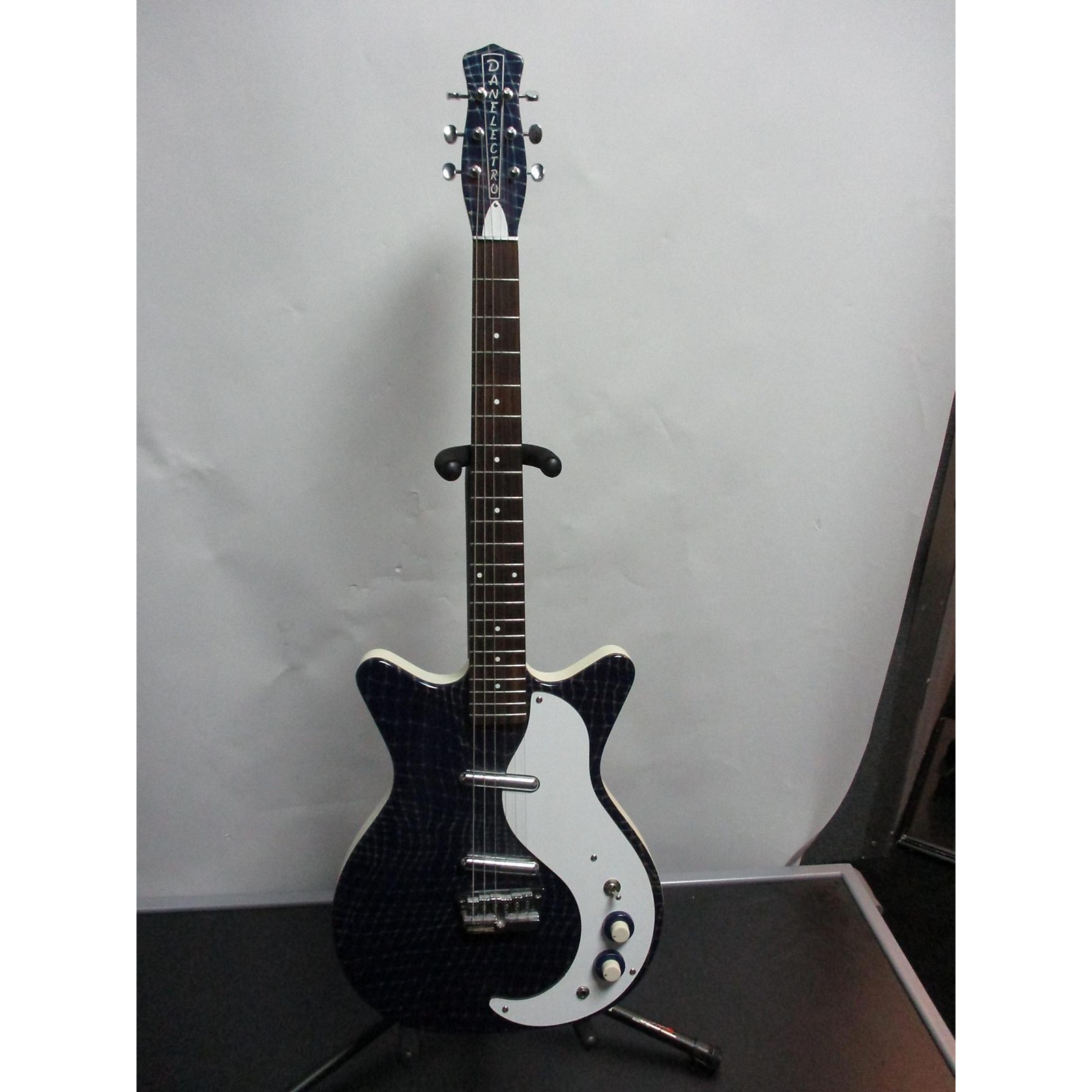 Used Danelectro DOUBLE CUT Solid Body Electric Guitar Blue Musician's