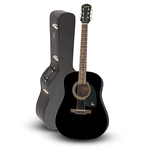 DR-100 Acoustic Guitar Black with Road Runner RRDWA Case