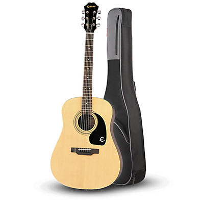 Epiphone DR-100 Acoustic Guitar Natural with Road Runner RR1AG Gig Bag