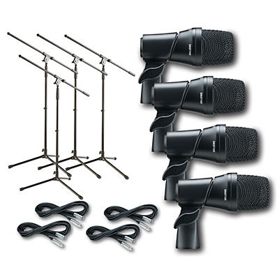 Digital Reference DRDK4 4-Piece Drum Mic Kit Cable and Stand Package