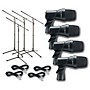 Digital Reference DRDK4 4-Piece Drum Mic Kit Cable and Stand Package