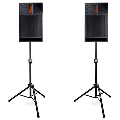 BASSBOSS DV12-MK3 12" Powered Speaker Pair With Speaker Stands