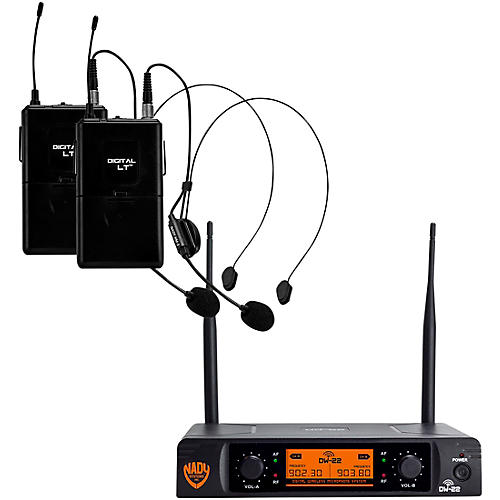 Nady DW-22 LT 24 bit Digital Dual Headmic Wireless Microphone System Condition 1 - Mint
