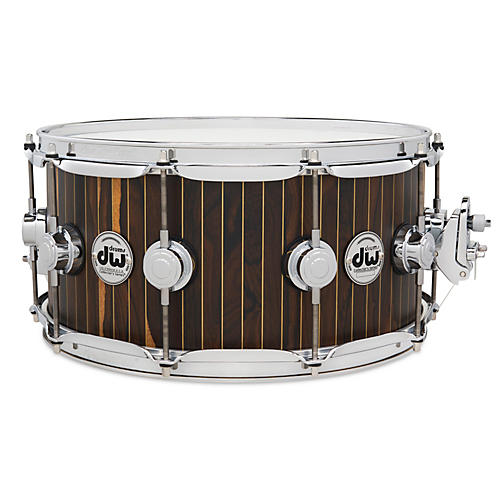 DW DW Collectors Series 333 Maple Snare Drum 14 x 6.5 in. Brass Pinstripe Ziricote