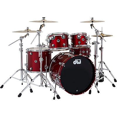 DW DWe Wireless Acoustic-Electronic Convertible 5-Piece Drum Set Bundle With 22" Bass Drum, Cymbals & Hardware -