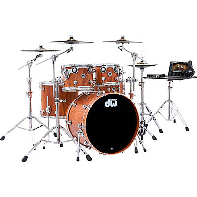 DW DWe Wireless Acoustic-Electronic Convertible 5-Piece Drum Set Bundle With 22" Bass Drum, Cymbals and Hardware