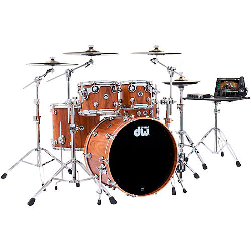 DW DWe Wireless Acoustic-Electronic Convertible 5-Piece Drum Set Bundle With 22