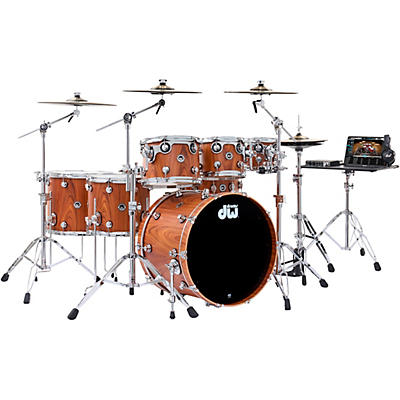 DW DWe Wireless Acoustic-Electronic Convertible 7-Piece Drum Set Bundle With 22" Bass Drum, Cymbals and Hardware